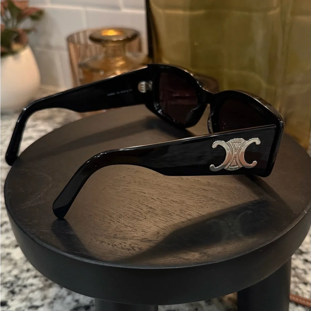 Celine Black Rectangular Sunglasses - Picture 5 of 11